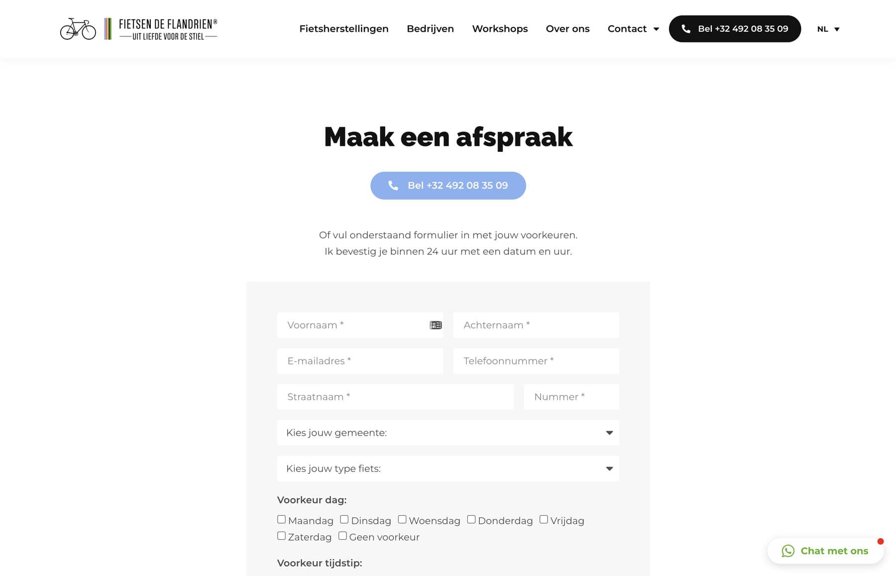 Webdesign fietsenmaker - webdesign Antwerpen -1